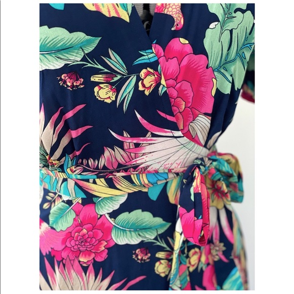 NWT- Mombasa Rose - petal wrap maxi dress - tropical pattern - size Medium - Picture 3 of 8